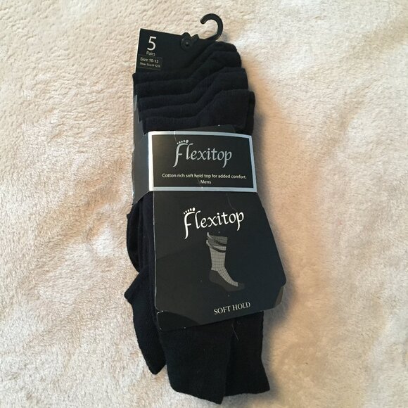 FLEXITOP  loose top Diabetic socks 5 pack NEW - Picture 1 of 4